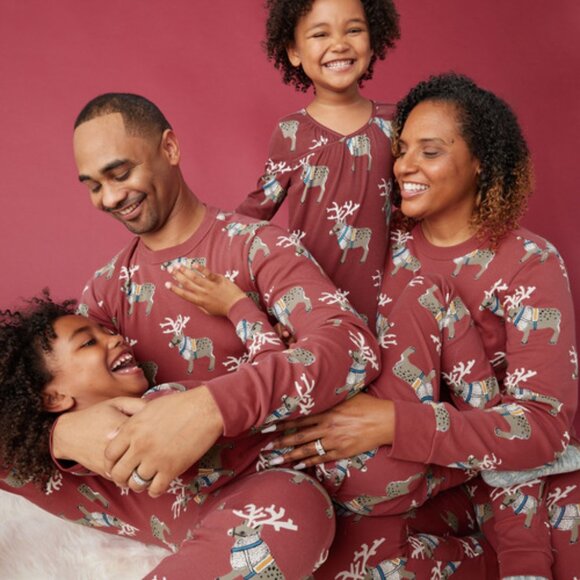 TEA COLLECTION Swedish Reindeer Adult Unisex Christmas Pajama Set Men Women M - Picture 7 of 8